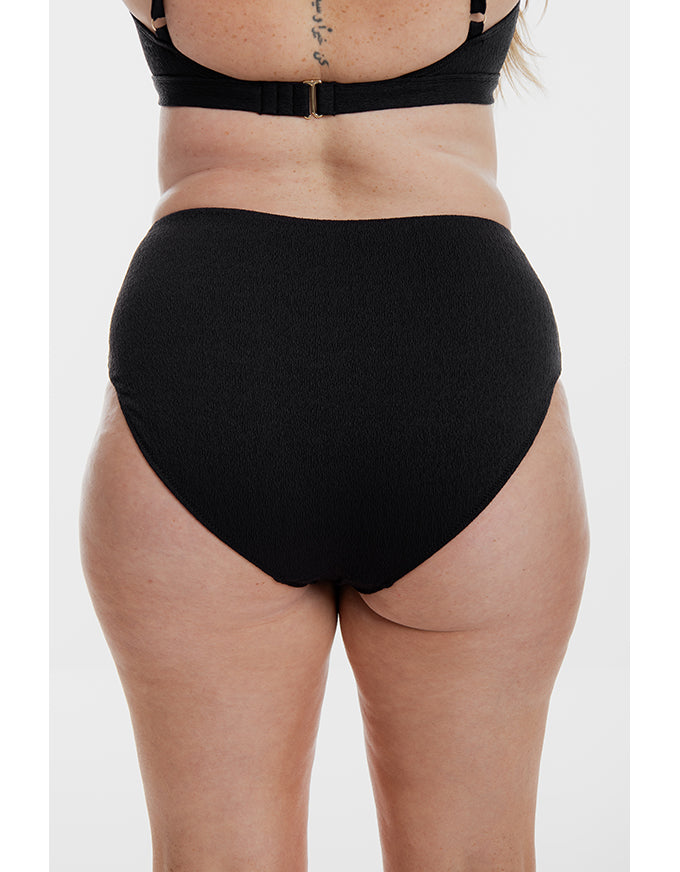 Black Pebbled Textured Square Bikini Set