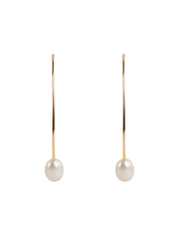 Pearl Curve Earrings Gold