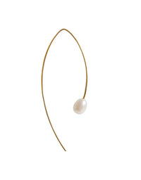 Pearl Curve Earrings Gold