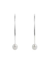 Pearl Curve Earrings Silver