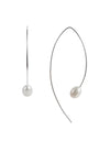 Pearl Curve Earrings Silver