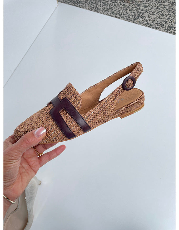FALTIS Flats Tan Choc Weave