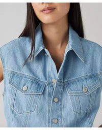 Iconic Sleeveless Denim Dress - Wrapped in Blue