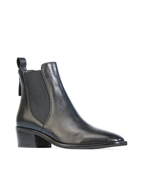 Ila Black Leather Ankle Boot