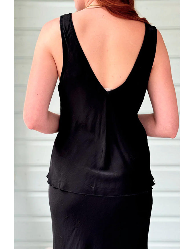 Jaci Viscose Bias Top Black
