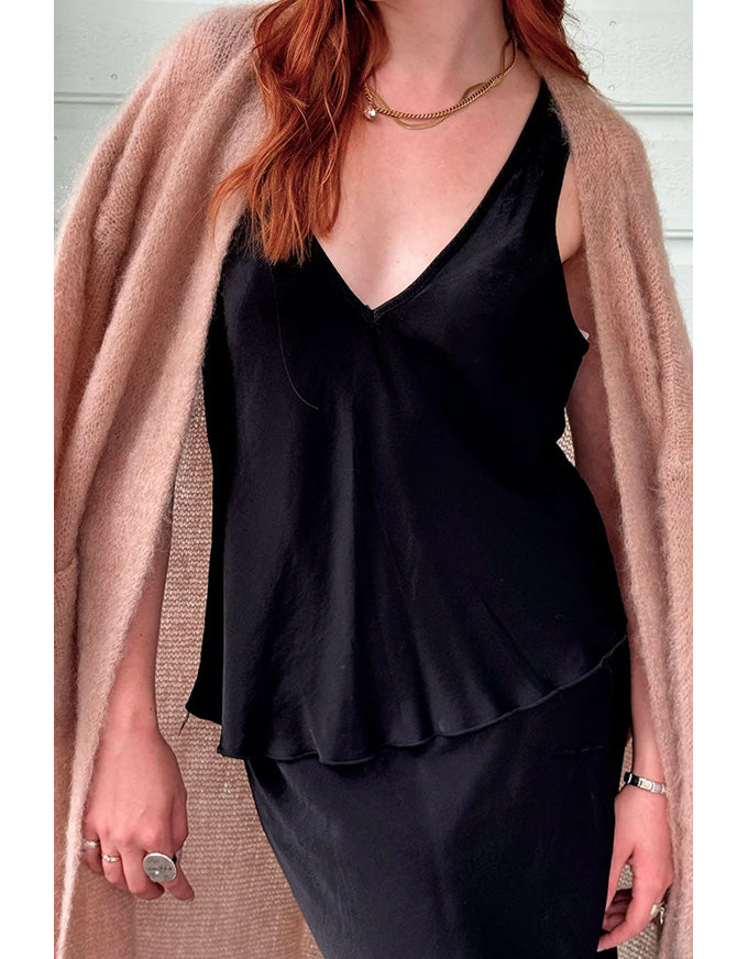 Jaci Viscose Bias Top Black