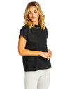 The Jade Linen Trim Top in Black, from Ping Pong.&nbsp;