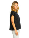 The Jade Linen Trim Top in Black, from Ping Pong.&nbsp;