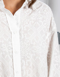 Jarrah Embroidered Shirt White