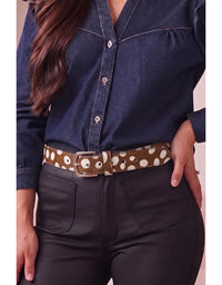 Jeans Belt Brown Spotted Cowhide