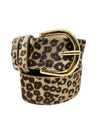 Jeans Belt Cowhide Leather Leopard