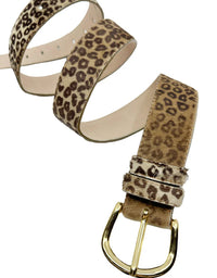 Jeans Belt Cowhide Leather Leopard