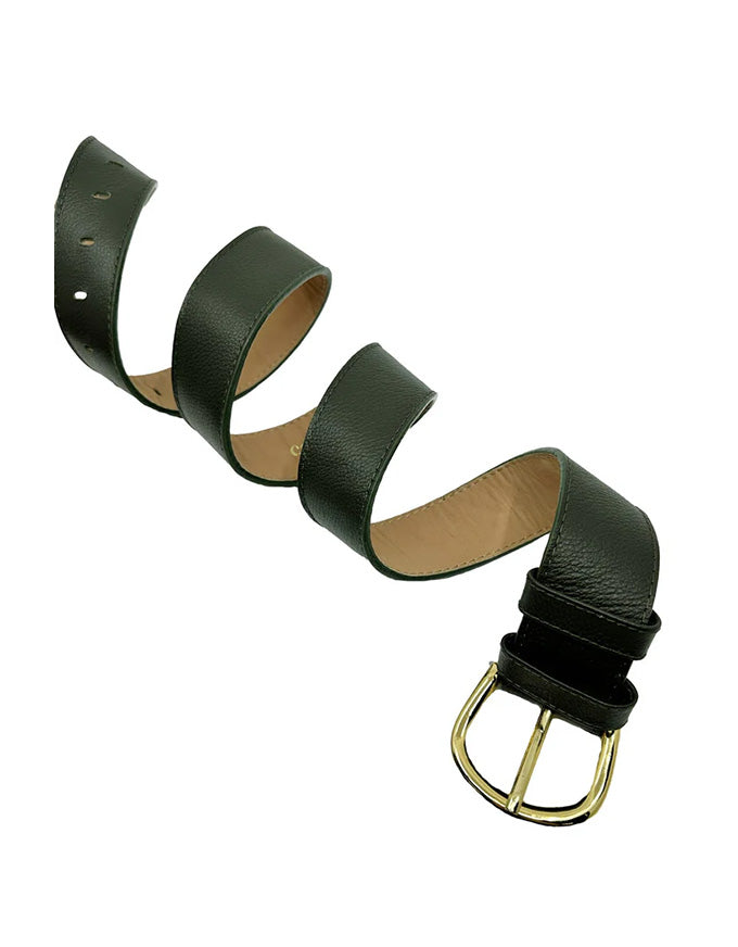 Jeans Belt Olive Soft Leather