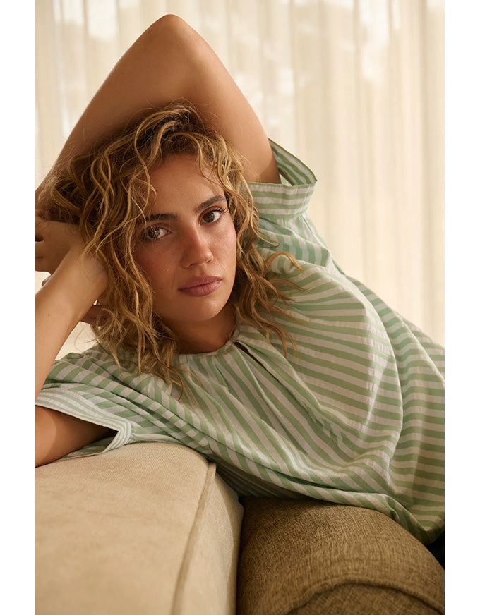 Kaitlyn Shirt - Green Stripe