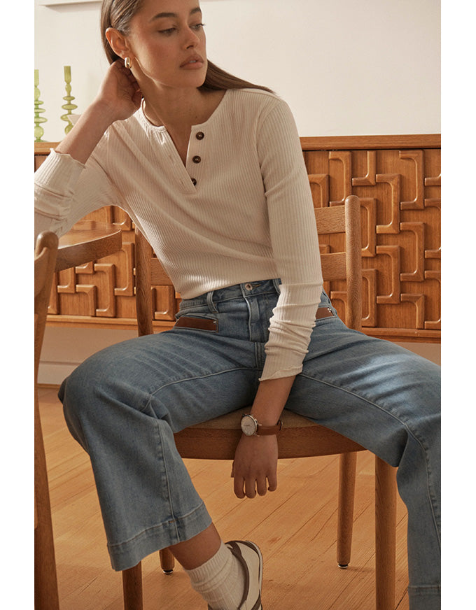 Freya Jeans - Leather Pocket 70's Blue