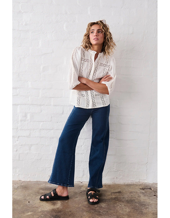 Palazzo Jean Mid Washed Blue