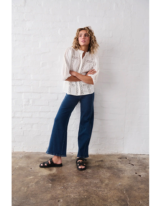 Palazzo Jean Mid Washed Blue