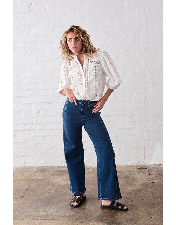 Palazzo Jean Mid Washed Blue