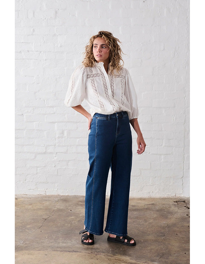 Palazzo Jean Mid Washed Blue