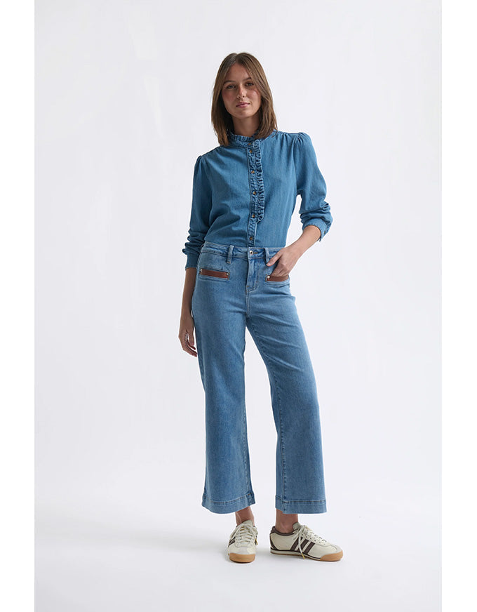 Freya Jeans - Leather Pocket 70's Blue