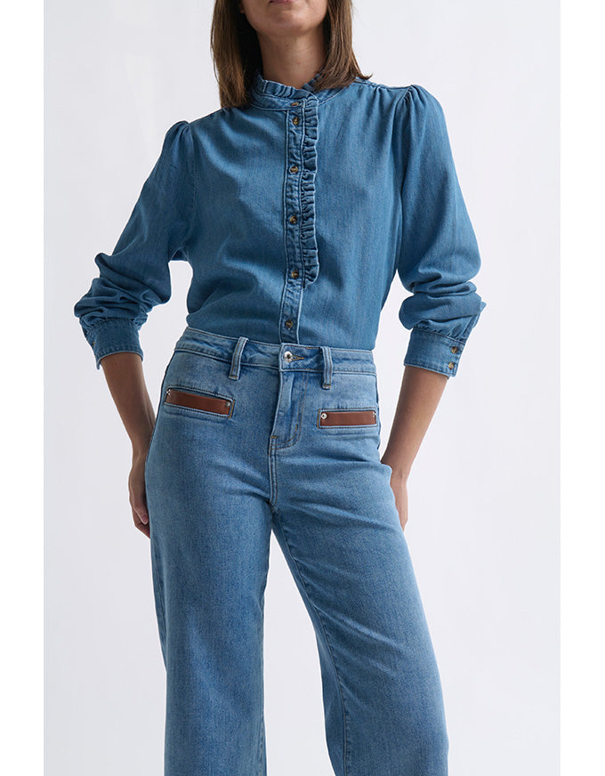 Freya Jeans - Leather Pocket 70's Blue