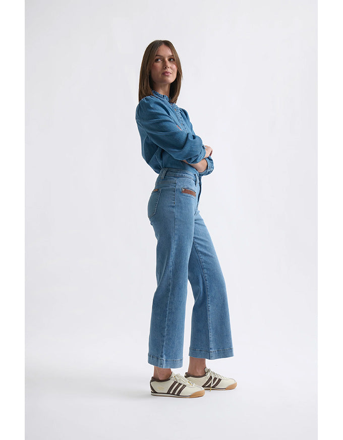 Freya Jeans - Leather Pocket 70's Blue