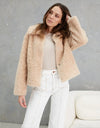 Kira Wool Teddy Jacket Sand