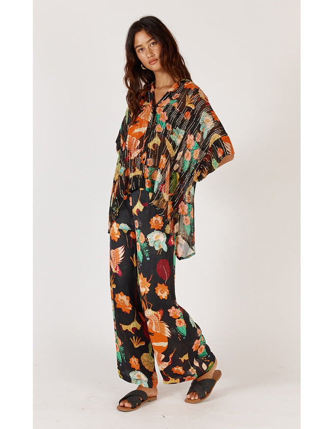 Laurasia Shirt Black Lurex Print