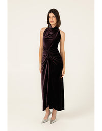 Lavish Cowl Dress - Amethyst Velvet