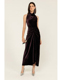 Lavish Cowl Dress - Amethyst Velvet