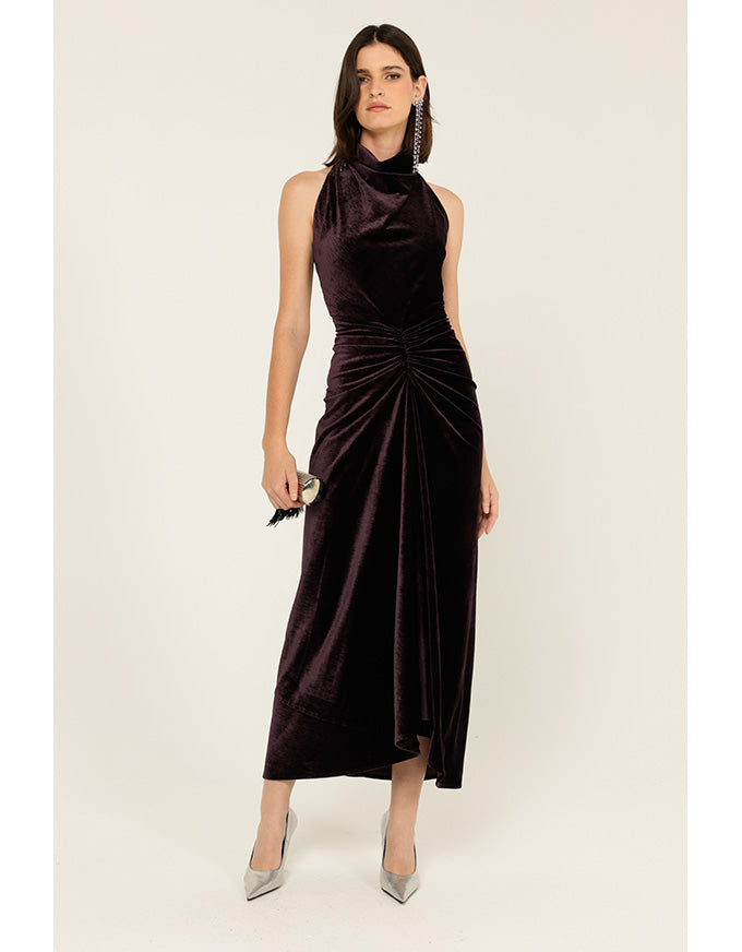 Lavish Cowl Dress - Amethyst Velvet