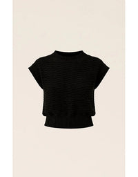 Bubble Knit Top Black