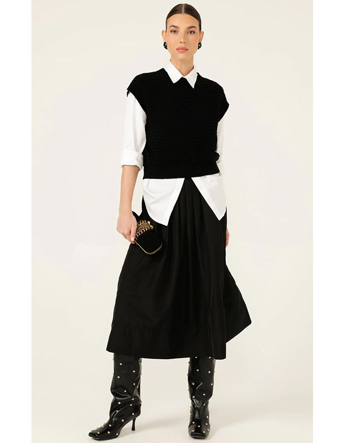 Bubble Knit Top Black