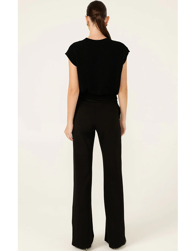 Bubble Knit Top Black