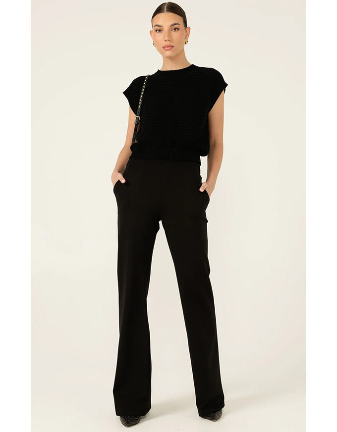 Bubble Knit Top Black