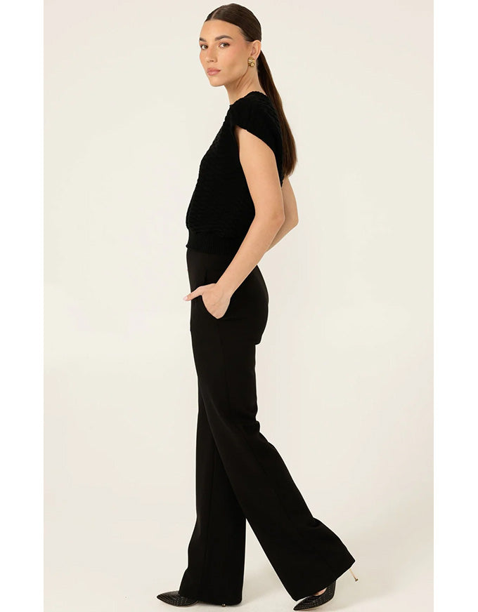 Bubble Knit Top Black