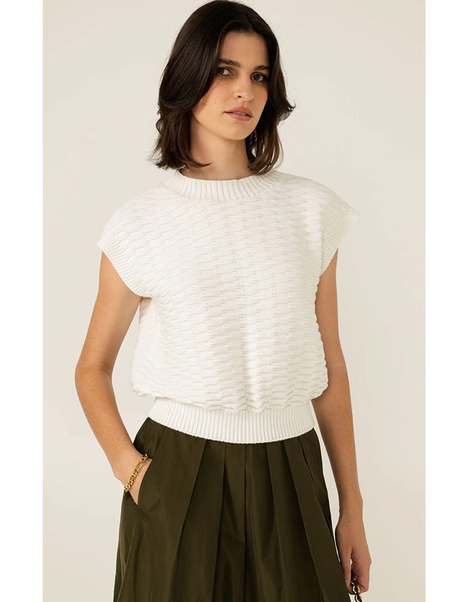 Bubble Knit Top Ivory
