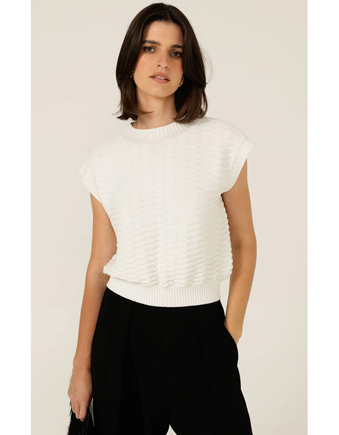 Bubble Knit Top Ivory