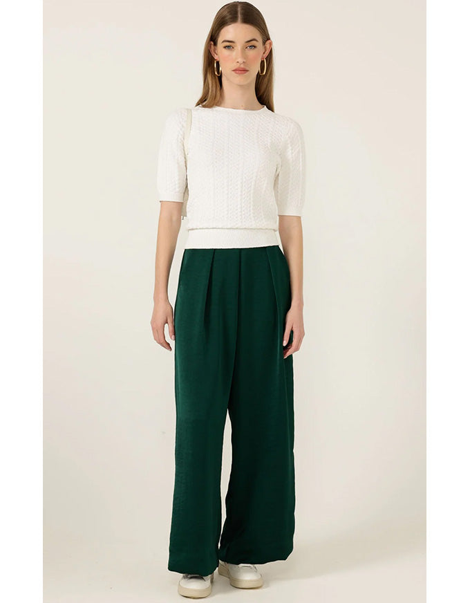 Chevron Knit Top Ivory - Australian Made