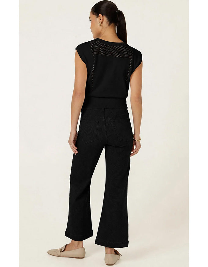 Chloe Knit Top - Black - Australian Made