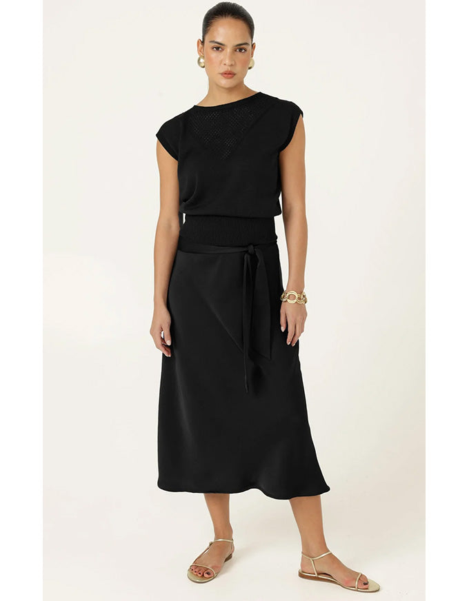 Chloe Knit Top - Black - Australian Made