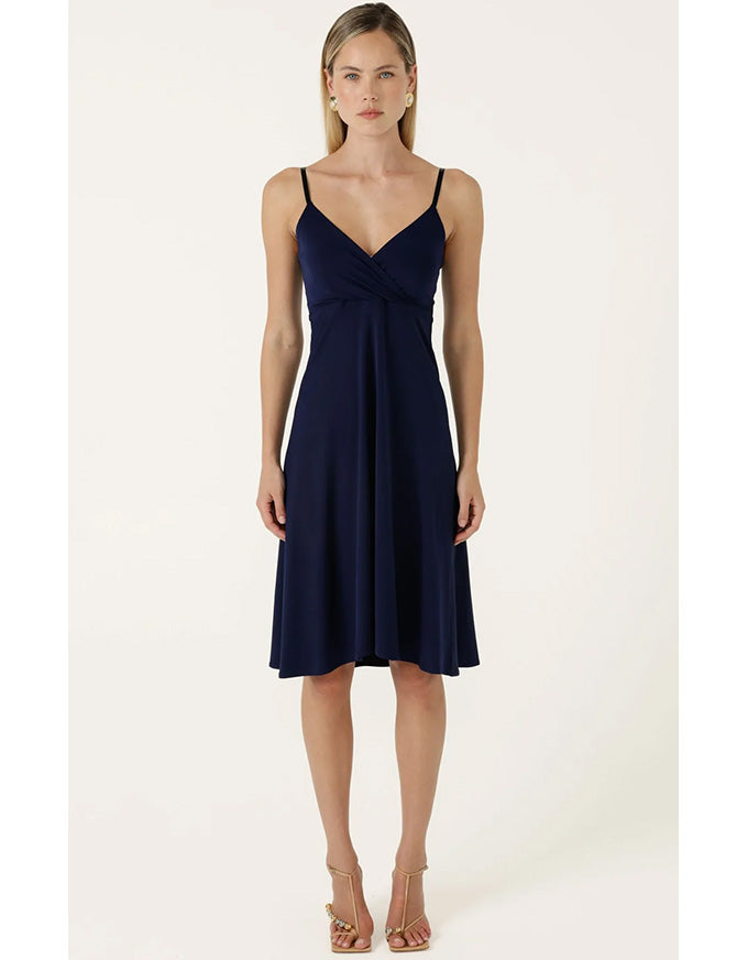 Cloudland Wrap Dress - Navy White Spot