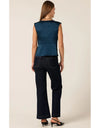Cowl Bias Top Steele Blue