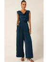 Cowl Bias Top Steele Blue