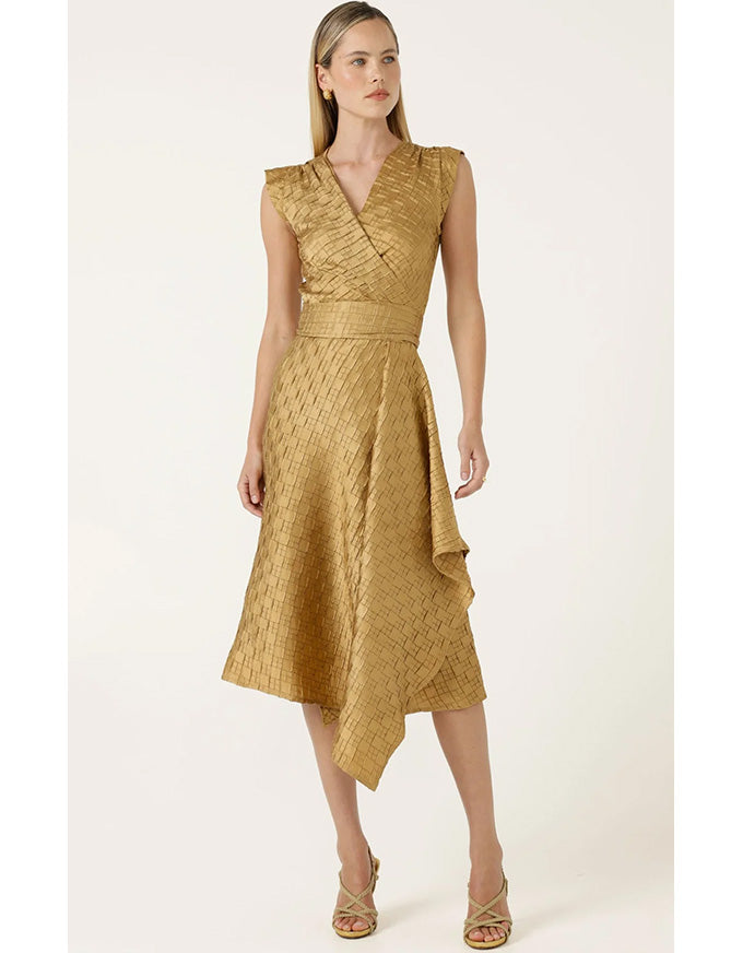 Crown Wrap Dress - Gold