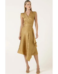 Crown Wrap Dress - Gold