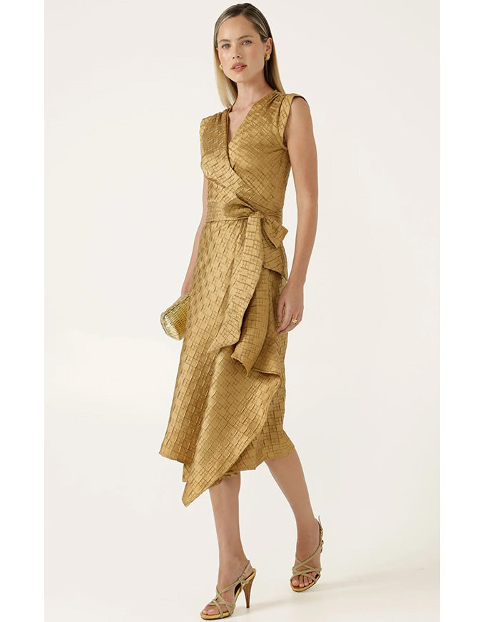 Crown Wrap Dress - Gold