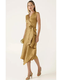 Crown Wrap Dress - Gold