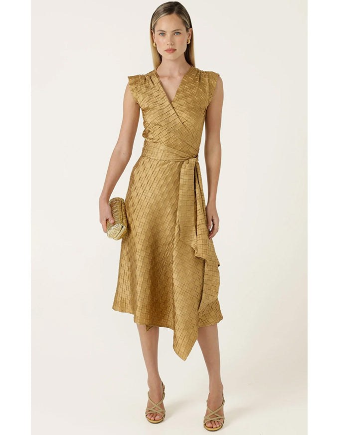 Crown Wrap Dress - Gold