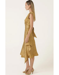 Crown Wrap Dress - Gold